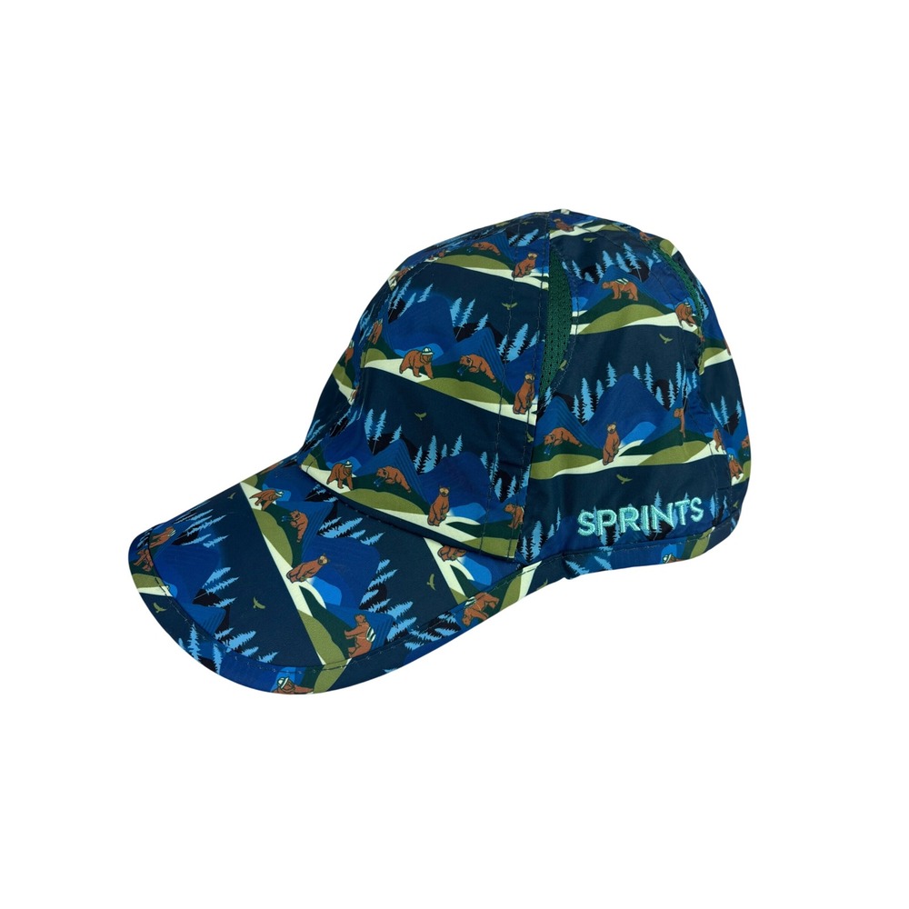 Sprints Running Hat Bear Mountain Trail Print Performance Adjustable Cap Unisex
